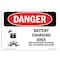 Signmission OSHA Danger Sign, 7" Height, Rigid Plastic, Battery Charging Area Risks, Landscape, L-1839 OS-DS-P-710-L-1839 - alternate 1